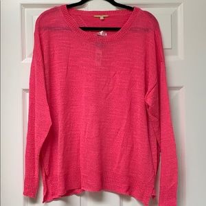 Gianni Bini shocking pink, slit back sweater